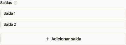 Configuração do bloco Round robin com duas saídas e ação Adicionar saída
